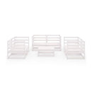 7 Piece Garden Lounge Set White Solid Pinewood