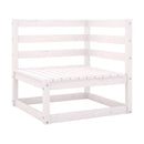7 Piece Garden Lounge Set White Solid Pinewood