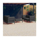 7 Piece Garden Lounge Set With Anthracite Cushions Pinewood
