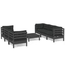 7 Piece Garden Lounge Set With Anthracite Cushions Pinewood