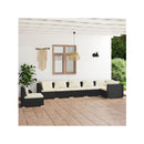 7 Piece Lounge Garden Set Black Poly Rattan With Cushions