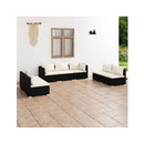 Poly Rattan Black 7 Piece With Cushions Garden Lounge Set