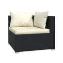 Poly Rattan Black 7 Piece With Cushions Garden Lounge Set