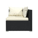 7 Piece Lounge Garden Set Black Poly Rattan With Cushions
