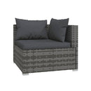 Garden Lounge Set 7 Piece Grey Poly Rattan With Cushions