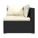 7 Piece Garden Sofa Set With Cushions Poly Rattan Black