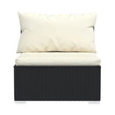 7 Piece Garden Sofa Set With Cushions Poly Rattan Black