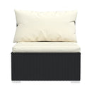 5 Piece Sofa Lounge Set With Cushions Poly Rattan Black