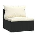 7 Piece Garden Sofa Set With Cushions Poly Rattan Black
