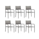 7 Piece Grey Garden Dining Set Solid Acacia Wood