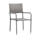 7 Piece Grey Garden Dining Set Solid Acacia Wood