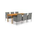 7 Piece Grey Outdoor Garden Dining Set