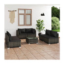 7 Piece Grey Outdoor Patio Lounge With Cushions Poly Rattan