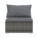 7 Piece Grey Outdoor Patio Lounge With Cushions Poly Rattan