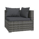 7 Piece Grey Outdoor Patio Lounge With Cushions Poly Rattan