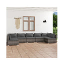 7 Piece Outdoor And Living Lounge Poly Rattan