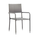 7 Piece Poly Rattan Anthracite And Grey Garden Dining Set