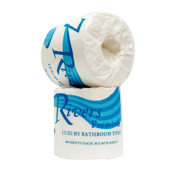 48X Toilet Paper Rolls 7 Rivers 2 Ply 400