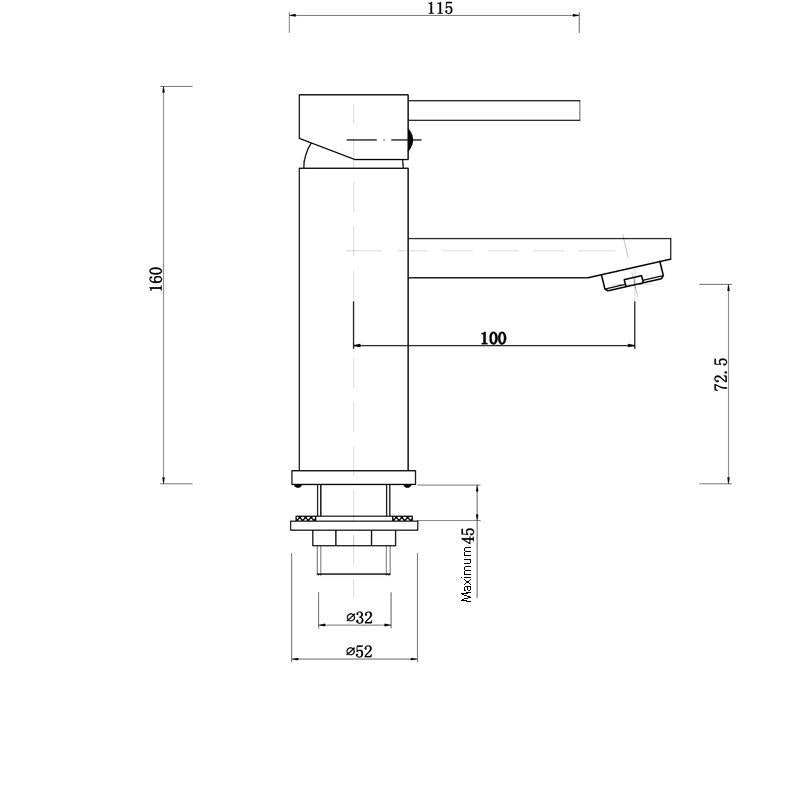 Euro Nero Round Matte Black Basin Mixer