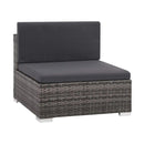 7 Piece Poly Rattan Garden Lounge Set With Cushions Grey