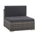 7 Piece Poly Rattan Garden Lounge Set With Cushions Grey