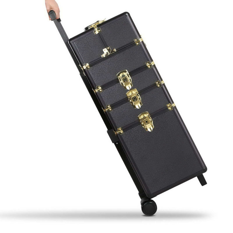 7 in 1 Make Up Cosmetic Beauty Case – Black & Gold