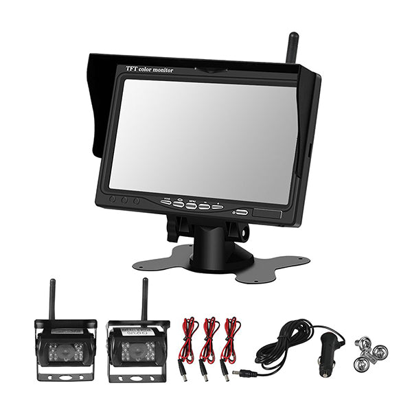 7 Inch Car Wireless Rear View Monitor 2 Reverse Camera Caravan 12 24V