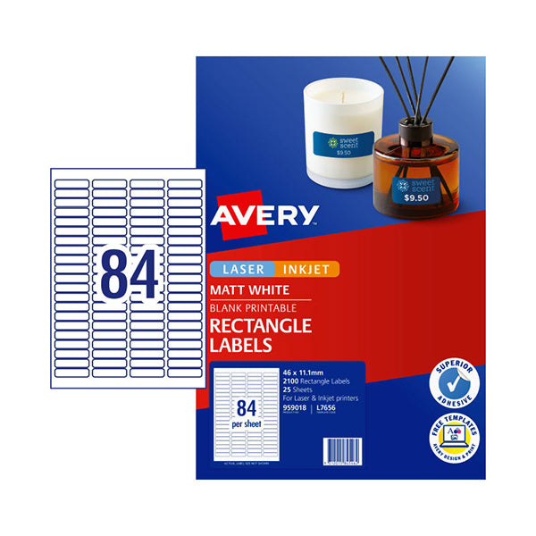 Avery Lip Multi Purpose Label L7656 84Up Pack Of 25