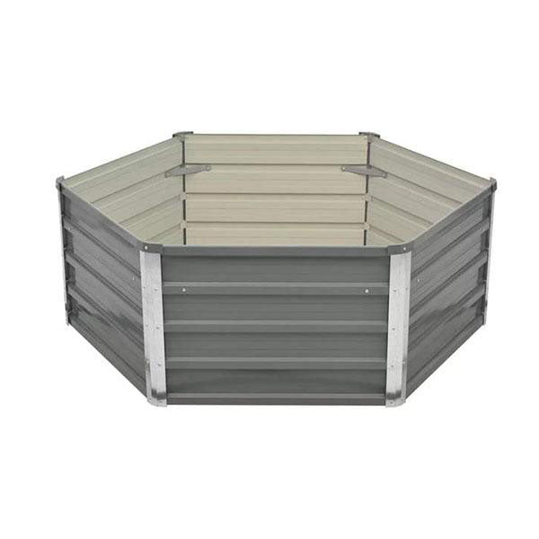 Raised Garden Bed 129 x 129 x 46 Cm Galvanized Steel Grey