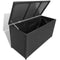 Garden Storage Chest Poly Rattan Black