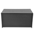 Garden Storage Chest Poly Rattan Black