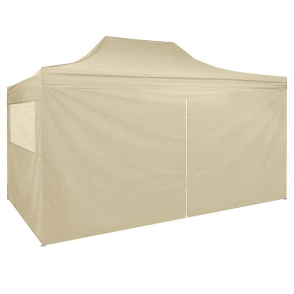 Pop-Up Marquee With 4 Side Walls 3 x 4.5 M Cream White