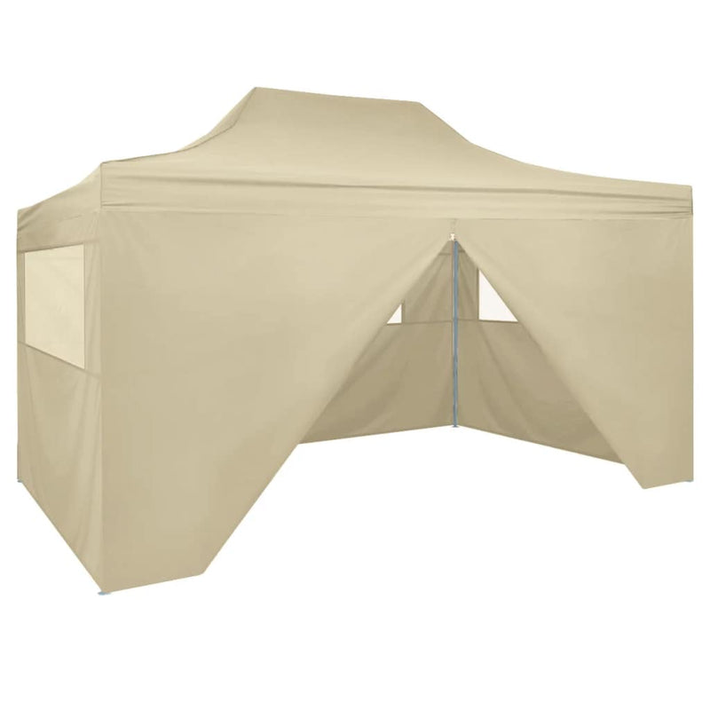 Pop-Up Marquee With 4 Side Walls 3 x 4.5 M Cream White