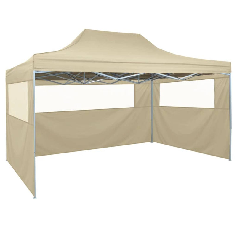 Pop-Up Marquee With 4 Side Walls 3 x 4.5 M Cream White