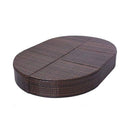 Sunlounger With Cushion Poly Rattan 200 x 140 x 28 Cm Brown