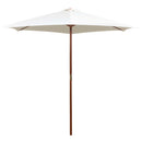 Parasol 270 x 270 Cm Wooden Pole Cream White
