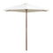 Parasol 270 x 270 Cm Wooden Pole Cream White