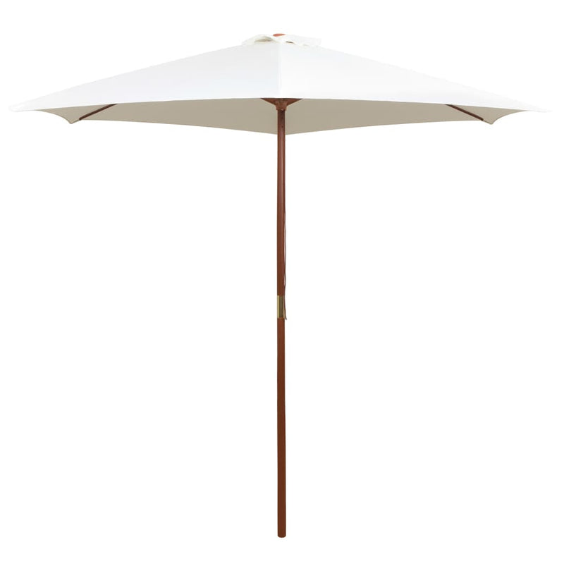 Parasol 270 x 270 Cm Wooden Pole Cream White