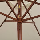 Parasol 270 x 270 Cm Wooden Pole Cream White