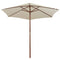 Parasol 270 x 270 Cm Wooden Pole Cream White