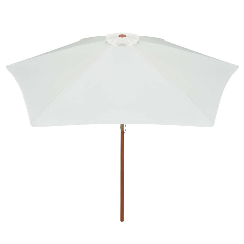 Parasol 270 x 270 Cm Wooden Pole Cream White