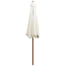 Parasol 270 x 270 Cm Wooden Pole Cream White