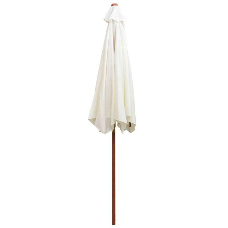 Parasol 270 x 270 Cm Wooden Pole Cream White