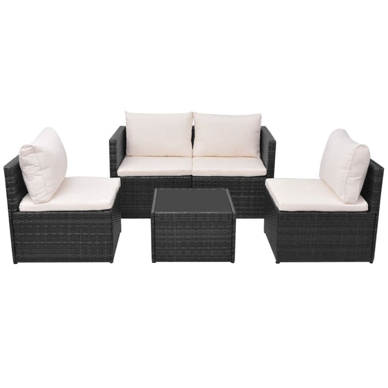 Garden Sofa Set Poly Rattan Black 13 Pieces