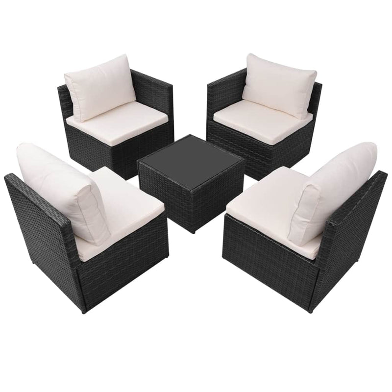 Garden Sofa Set Poly Rattan Black 13 Pieces