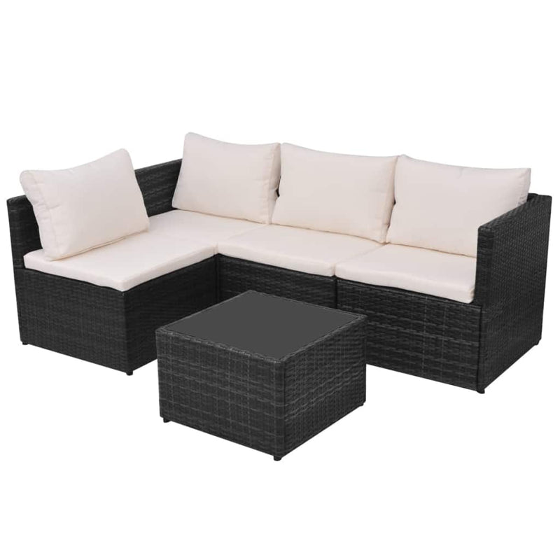 Garden Sofa Set Poly Rattan Black 13 Pieces