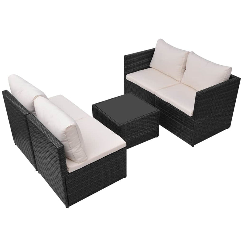 Garden Sofa Set Poly Rattan Black 13 Pieces