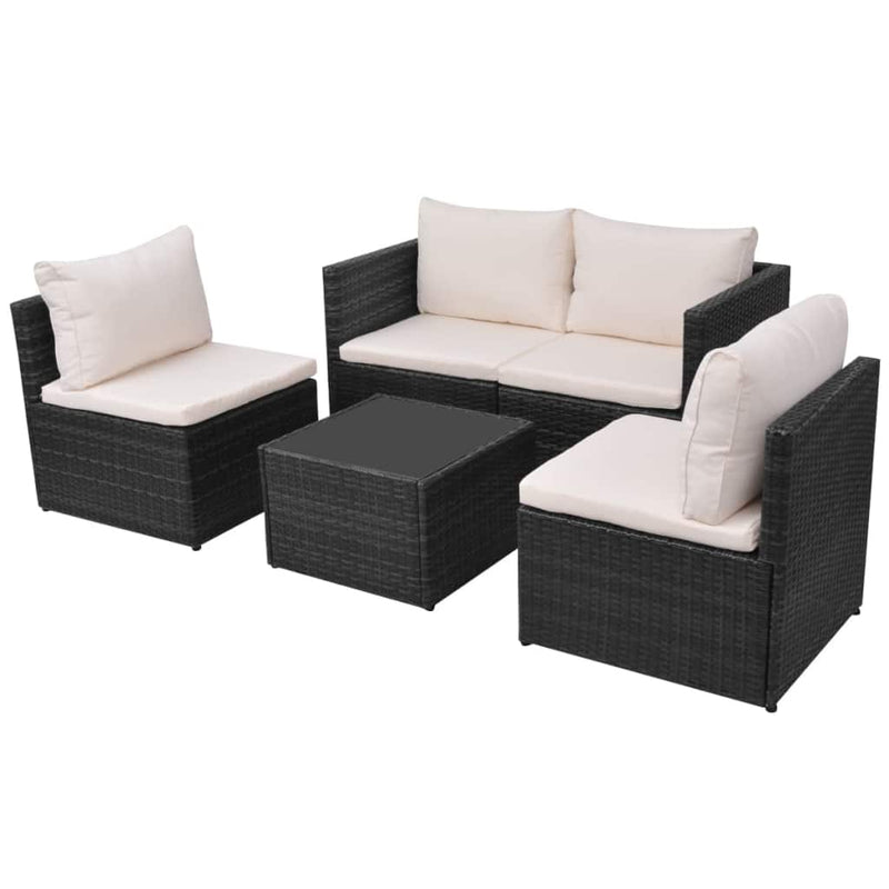 Garden Sofa Set Poly Rattan Black 13 Pieces