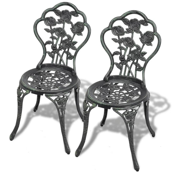 Bistro Chairs 2 Pcs Green 41 x 49 x 81.5 Cm Cast Aluminum
