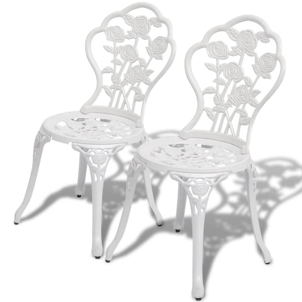 Bistro Chairs White 41 x 49 x 81.5 Cm Cast Aluminum 2 Pcs